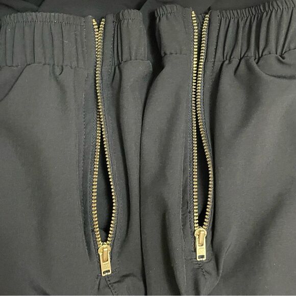 Albion Black Square Neck Overall Jumpsuit Sz Small Cinch Waist Adjustable Straps - Picture 9 of 12